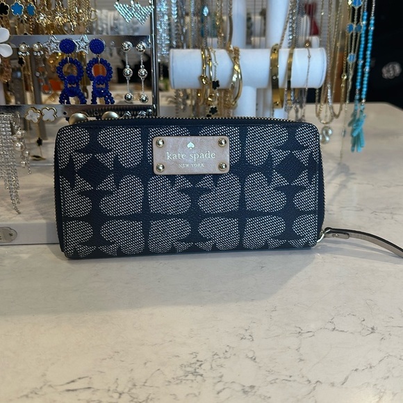 Kate Spade navy ace of spades continental wallet - Picture 1 of 3